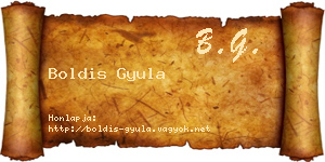 Boldis Gyula névjegykártya