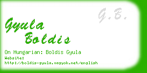 gyula boldis business card